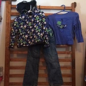 Girls Gymboree 3pc Set 🐸 Frog & Flower 🌼 Size 3t